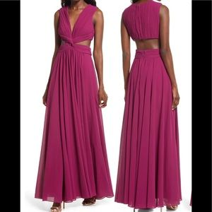 LULUS Vivid Imagination Cutout Maxi Dress Plum Purple Size XL